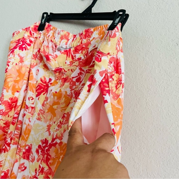 Woman Within 2X Floral A-Line Skirt in yellow and Orange summer casual vacation - Picture 7 of 9